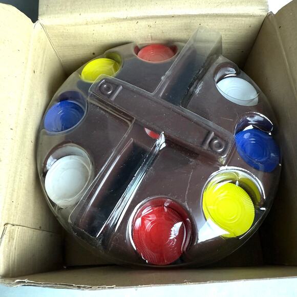 Vintage 70s Revolving Poker Rack With 200 Interlocking Chips - Picture 4 of 6